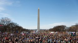 Participants attend the annual March for Life anti-abortion rally in front of the Washington Monument in Washington, U.S. January 19, 2017.