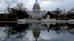 Clouds pass over the U.S. Capitol at the start of the third day of a shut down of the federal government in Washington, U.S., January 22, 2018.