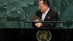 North Korean Foreign Minister Ri Yong-ho departs after addressing the 72nd United Nations General Assembly at U.N. headquarters in New York, U.S., September 23, 2017.