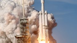 A SpaceX Falcon Heavy rocket lifts off from historic launch pad 39-A at the Kennedy Space Center in Cape Canaveral, Florida, U.S., February 6, 2018.