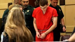 Nikolas Cruz, facing 17 charges of premeditated murder in the mass shooting at Marjory Stoneman Douglas High School in Parkland, appears in court for a status hearing before Broward Circuit Judge Elizabeth Scherer in Fort Lauderdale, Florida, U.S. February 19, 2018. REUTERS/Mike Stocker/Pool