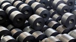 FILE PHOTO: Rolled steel are seen at a Hyundai Steel plant in Dangjin, about 130 km (81 miles) southwest of Seoul June 15, 2011. REUTERS/Lee Jae-Won/File Photo