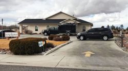 FILE PHOTO: FBI vehicles park in the driveway outside Sunset Mesa Funeral Directors in Montrose, Colorado, U.S. February 6, 2018. REUTERS/Sydney Warner/Montrose Daily Press