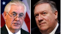 FILE PHOTO: A combination photo shows U.S. Secretary of State Rex Tillerson (L) in Addis Ababa, Ethiopia, March 8, 2018, and Central Intelligence Agency (CIA) Director Mike Pompeo on Capitol Hill in Washington, DC, U.S., February 13, 2018 respectively. REUTERS/Jonathan Ernst (L) Aaron P. Bernstein (R)