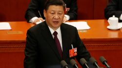 Chinese President Xi Jinping speaks at the closing session of the National People's Congress (NPC) at the Great Hall of the People in Beijing, China March 20, 2018.
