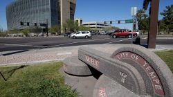 Traffic passes an intersection just north of the location where a woman pedestrian was struck and killed by an Uber self-driving sport utility vehicle in Tempe, Arizona, U.S., March 19, 2018. REUTERS/Rick Scuteri