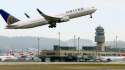 FILE PHOTO: A United Airlines Boeing 767-300ER aircraft takes off from Zurich Airport January 9, 2018. REUTERS/Arnd