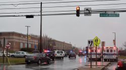 Emergency services and law enforcement vehicles are seen outside the Great Mills High School following a shooting on Tuesday morning in St. Mary's County, Maryland, U.S., March 20, 2018. REUTERS/Sait Serkan Gurbuz