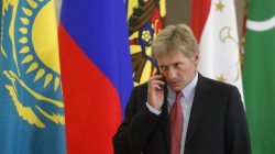 FILE PHOTO - Kremlin spokesman Dmitry Peskov speaks on the phone before a session of the Council of Heads of the Commonwealth of Independent States (CIS) in Sochi, Russia October 11, 2017.