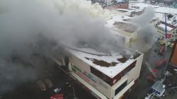 Still photo taken from video provided by Russian Emergencies Ministry shows a site of a fire at a shopping mall in Kemerovo, Russia March 25, 2018. Russian Emergencies Ministry/Handout via REUTERS
