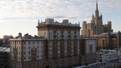 A general view shows the U.S. embassy in Moscow, Russia March 27, 2018. REUTERS/Tatyana M