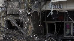 FILE PHOTO: A view shows the burnt facade of a shopping mall in Kemerovo, Russia March 27, 2018. REUTERS/Maksim Lisov