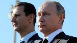 Russian President Vladimir Putin (R) and Syrian President Bashar al-Assad visit the Hmeymim air base in Latakia Province, Syria December 11, 2017. Picture taken December 11, 2017. To match Special Report RUSSIA-FLIGHTS/ Sputnik/Mikhail Klimentyev/ via REUTERS/File Photo
