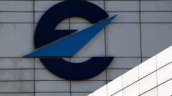FILE PHOTO: The logo of Eurocontrol, Europe's air traffic regulator, is seen on the facade of its headquarters in Brussels July 18, 2014. REUTERS/Francois Lenoir/File Photo