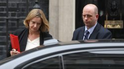 Britain's Home Secretary Amber Rudd leaves 10 Downing Street in London, Britain, April 12, 2018. REUTERS/Simon Dawson