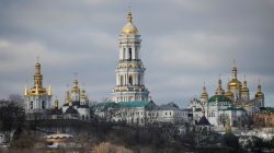 FILE PHOTO: A general view shows a bell tower and domes of the Kiev Pechersk Lavra monastery in Kiev, Ukraine January 22, 2017. REUTERS/Gleb Garanich/File Photo