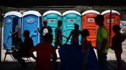 Central American migrants, moving in a caravan through Mexico, rest at a temporary shelter, in Hermosillo, Sonora state, Mexico April 23, 2018. REUTERS/Edgard Garrido