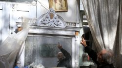 Muhammad al-Masri, 75, gestures at his house in Jobar, eastern Ghouta, in Damascus, Syria April 17, 2018. Picture taken April 17, 2018. REUTERS/Ali Hashisho
