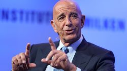 Thomas Barrack, Executive Chairman, Colony Northstar, speaks at the Milken Institute's 21st Global Conference in Beverly Hills, California, U.S. May 1, 2018. REUTERS/Lucy Nicholson