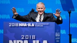 FILE PHOTO: US Marine Corps Lt. Col. (Ret.) Oliver North speaks at an NRA convention in Dallas, Texas, U.S. May 4, 2018. REUTERS/Lucas Jackson/File Photo