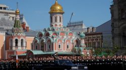 Russian Defence Minister Sergei Shoigu salutes as he takes part in the Victory Day parade, marking the 73rd anniversary of the victory over Nazi Germany in World War Two, at Red Square in Moscow, Russia May 9, 2018. REUTERS/Maxim Shemetov
