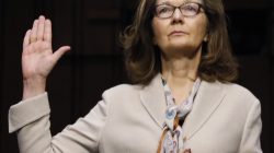 Acting CIA Director Gina Haspel is sworn in prior to testifying at her Senate Intelligence Committee confirmation hearing on Capitol Hill in Washington, U.S., May 9, 2018. REUTERS/Kevin Lamarque