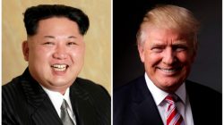 FILE PHOTO - A combination photo shows a Korean Central News Agency (KCNA) handout of Kim Jong Un released on May 10, 2016, and Donald Trump posing for a photo in New York City, U.S., May 17, 2016. REUTERS/KCNA handout via Reuters/File Photo & REUTERS/Lucas Jackson/File Photo