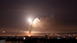 Missile fire is seen from Damascus, Syria. REUTERS/Omar Sanadiki