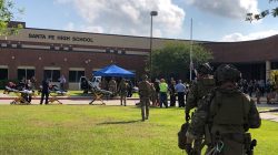 First responders following a shooting at Santa Fe High School in Santa Fe, Texas, May 18, 2018. Courtesy Harris County Sheriff's Office/via REUTERS