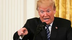 U.S. President Donald Trump gestures as he delivers remarks during the Prison Reform Summit at the White House in Washington, U.S., May 18, 2018. REUTERS/Kevin Lamarque
