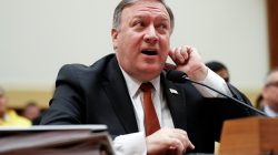 U.S. Secretary of State Mike Pompeo gestures as he testifies at a hearing of the U.S. House Foreign Affairs Committee on Capitol Hill in Washington, U.S., May 23, 2018. REUTERS/Leah Millis