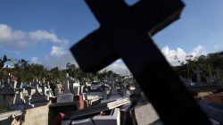 Graves destroyed during Hurricane Maria in September 2017, are seen at a cemetery, in Lares, Puerto Rico February 8, 2018. REUTERS/Alvin Baez