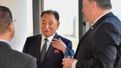 North Korean envoy Kim Yong Chol speaks ahead of a working dinner with U.S. Secretary of State Mike Pompeo in New York, U.S., May 30, 2018. U.S. Department of State/Handout via REUTERS