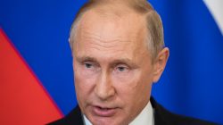 Russian President Vladimir Putin answers questions from journalists during a joint news conference with Bulgarian Prime Minister Boyko Borissov following their talks at the Kremlin in Moscow, Russia May 30, 2018. Pavel Golovkin/Pool via REUTERS