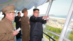 FILE PHOTO North Korean leader Kim Jong Un inspects the construction site of the Wonsan-Kalma coastal tourist area as Kim Su-gil (3rd L), newly appointed director of the General Political Bureau of the Korean People's Army, looks on, in this undated photo released by North Korea's Korean Central News Agency (KCNA) in Pyongyang. KCNA/via REUTERS/Files