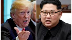FILE PHOTO: A combination photo shows U.S. President Donald Trump and North Korea leader Kim Jong Un in Washignton, DC, U.S. May 17, 2018 and in Panmunjom, South Korea, April 27, 2018 respectively. REUTERS/Kevin Lamarque and Korea Summit Press Pool/File Photos