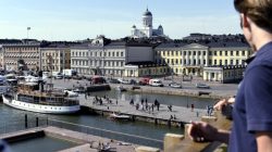 The Market Square and the Presidential palace pictured in Helsinki, Finland on June 28, 2018. U.S. President Donald Trump and Russian President Vladimir Putin are to meet in Helsinki, the capital of Finland on July 16, 2018. LEHTIKUVA / Onni Ojala/via REUTERS