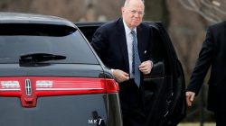 FILE PHOTO: U.S. Supreme Court Associate Justice Anthony Kennedy arrives for the funeral of fellow justice Antonin Scalia at the Basilica of the National Shrine of the Immaculate Conception in Washington, February 20, 2016. REUTERS/Carlos Barria/File Photo