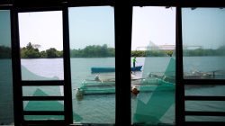 Broken windows of an abandon bar, due to the local violence are seen in front of the Pemex oil port known as Dos Bocas en Paraiso, Tabasco, Mexico April 24, 2018. Picture taken on April 25, 2018. REUTERS/Carlos Jasso