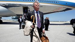 FILE PHOTO: White House National Security Advisor John Bolton steps from Air Force One upon U.S. President Donald Trump's arrival in West Palm Beach, Florida, U.S., April 16, 2018. REUTERS/Kevin Lamarque/File P