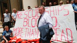 Claus-Peter Reisch, the captain of the charity ship MV Lifeline, leaves the court after an arraignment on charges related to improper ship registration at the Courts of Justice in Valletta, Malta July 2, 2018. REUTERS/Darrin Zammit Lupi