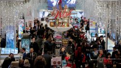 FILE PHOTO: People shop in Macy's Herald Square in Manhattan, New York, U.S., November 23, 2017. REUTERS/Andrew Kelly/File Photo