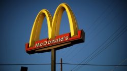 FILE PHOTO: The logo of a McDonald's Corp restaurant is seen in Los Angeles, California, U.S. October 24, 2017. REUTERS/Lucy Nicholson