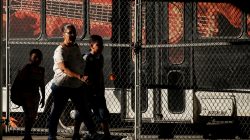 Children are escorted to the Cayuga Center, which provides foster care and other services to immigrant children separated from their families, in New York City, U.S., July 10, 2018. REUTERS/Brendan McDermid/File Photo