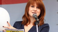 Public figure Maria Butina delivers a speech during a rally to demand the expanding of rights of Russian citizens, in this undated handout photo obtained by Reuters on July 17, 2018. Press Service of Civic Chamber of the Russian Federation/Handout via REUTERS