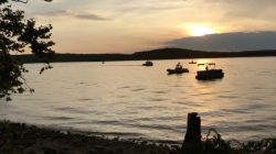 Rescue personnel work after an amphibious "duck boat" capsized and sank, at Table Rock Lake near Branson, Stone County, Missouri, U.S. July 19, 2018 in this still image obtained from a video on social media. SOUTHERN STONE COUNTY FIRE PROTECTION DISTRICT/Facebook/via REUTERS