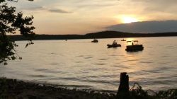 Rescue personnel work after an amphibious "duck boat" capsized and sank, at Table Rock Lake near Branson, Stone County, Missouri, U.S. July 19, 2018 in this still image obtained from a video on social media. SOUTHERN STONE COUNTY FIRE PROTECTION DISTRICT/Facebook/via REUTERS