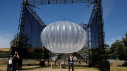 FILE PHOTO: A Google Project Loon internet balloon is seen at the Google I/O 2016 developers conference in Mountain View, California May 19, 2016. REUTERS/Stephen Lam/File Photo