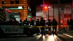 FILE PHOTO: Police are seen near the scene of a mass shooting in Toronto, Canada, July 22, 2018. REUTERS/Chris Helgr