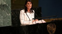 FILE PHOTO: U.S. Ambassador to the United Nations Nikki Haley addresses a United Nations General Assembly meeting ahead of a vote on a draft resolution that would deplore the use of excessive force by Israeli troops against Palestinian civilians at U.N. headquarters in New York, U.S., June 13, 2018. REUTERS/Mike Segar/File Photo
